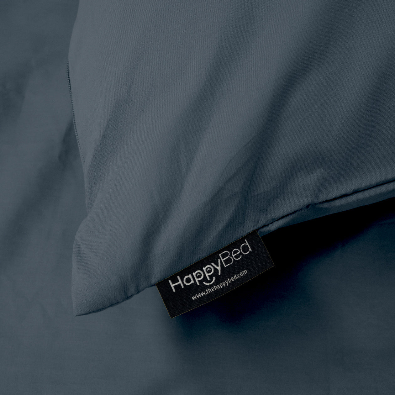HappyBed Hochwertiger Perkal-Kissenbezug | Mitternachtsblau | 2er-Set