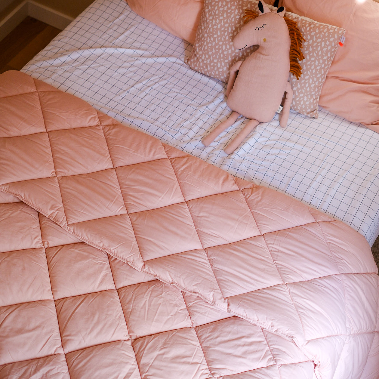 HappyBed Premium Bettdecke | Vintage Pink | Für das ganze Jahr I 100% Perkal Baumwolle