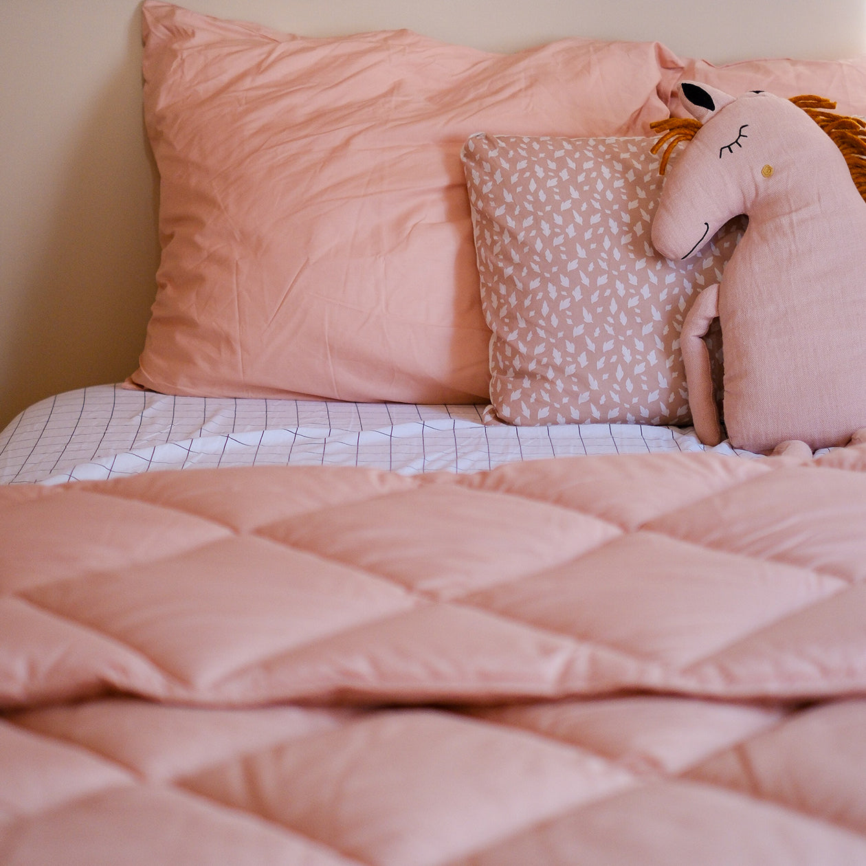 HappyBed Premium Kissenbezug | Vintage Pink | Set aus 2 | Perkal Baumwolle