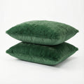 HappyBed Kissenbezug | Plüsch Dunkelgrün | 2er Set | Teddy