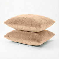 Funda de almohada HappyBed | Felpa color topo | Juego de 2 | Teddy