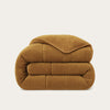 HappyBed Duvet | Ribbed Bronze Brown Square | For Year-Round Use