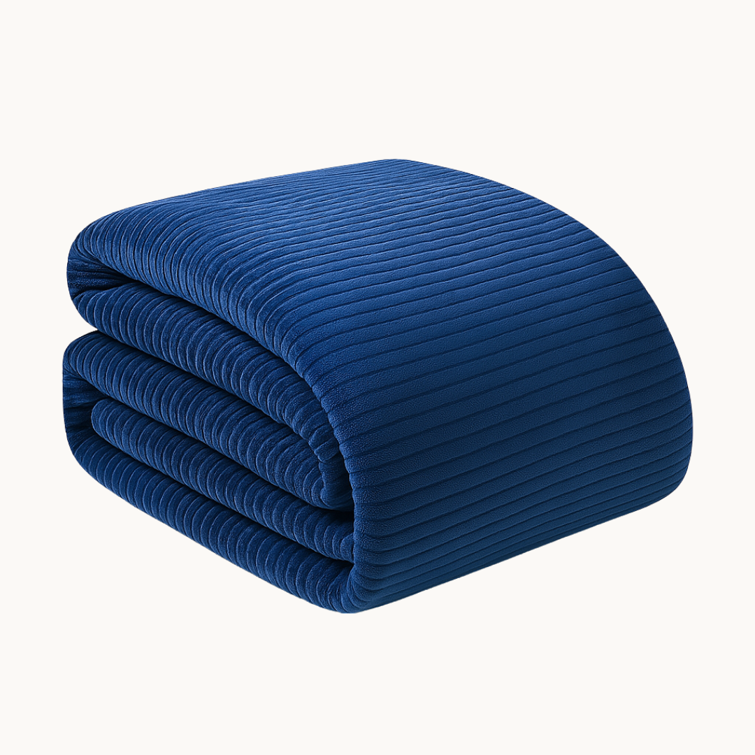 HappyBed Rib Pageant blue - Ganzjahresdecke - SKU: 8717752093878