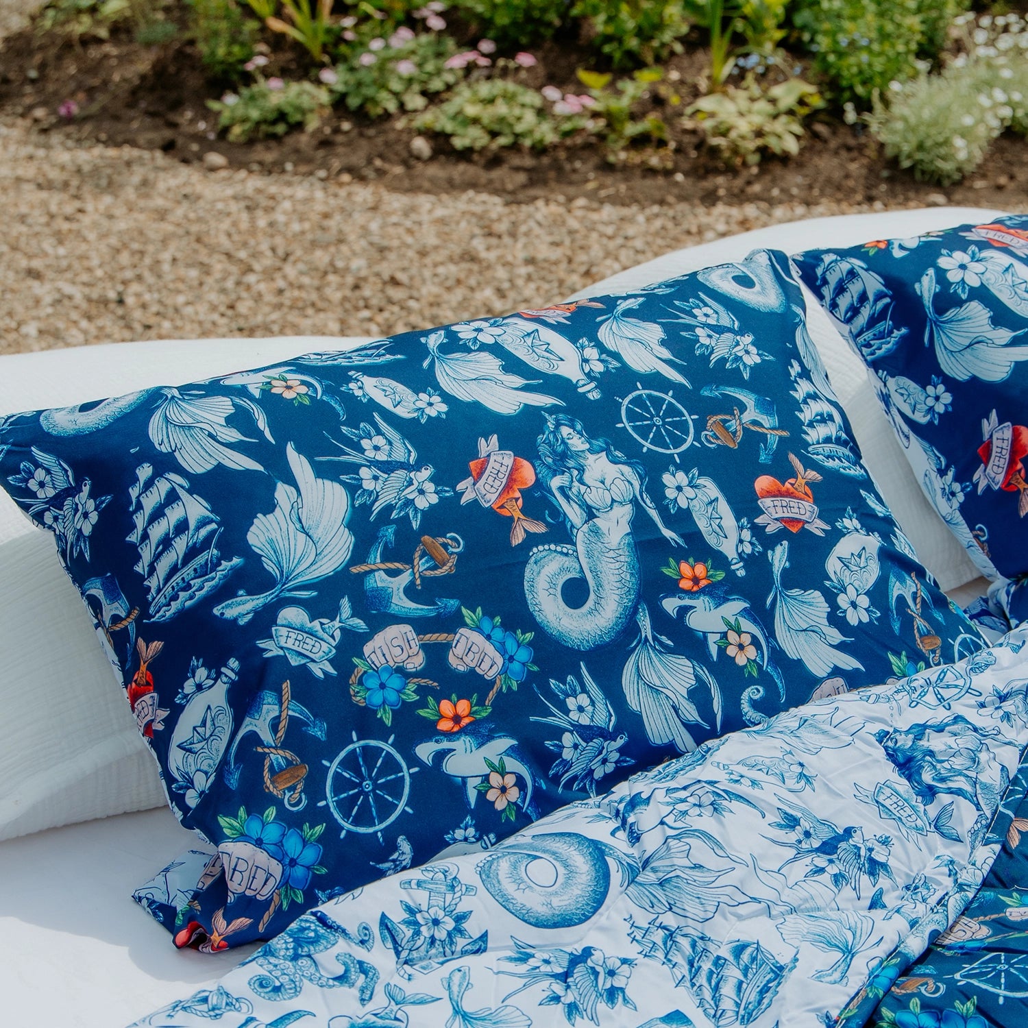 HappyBed x A fish named Fred Kissenbezug | Seepferdchen | 2er Set