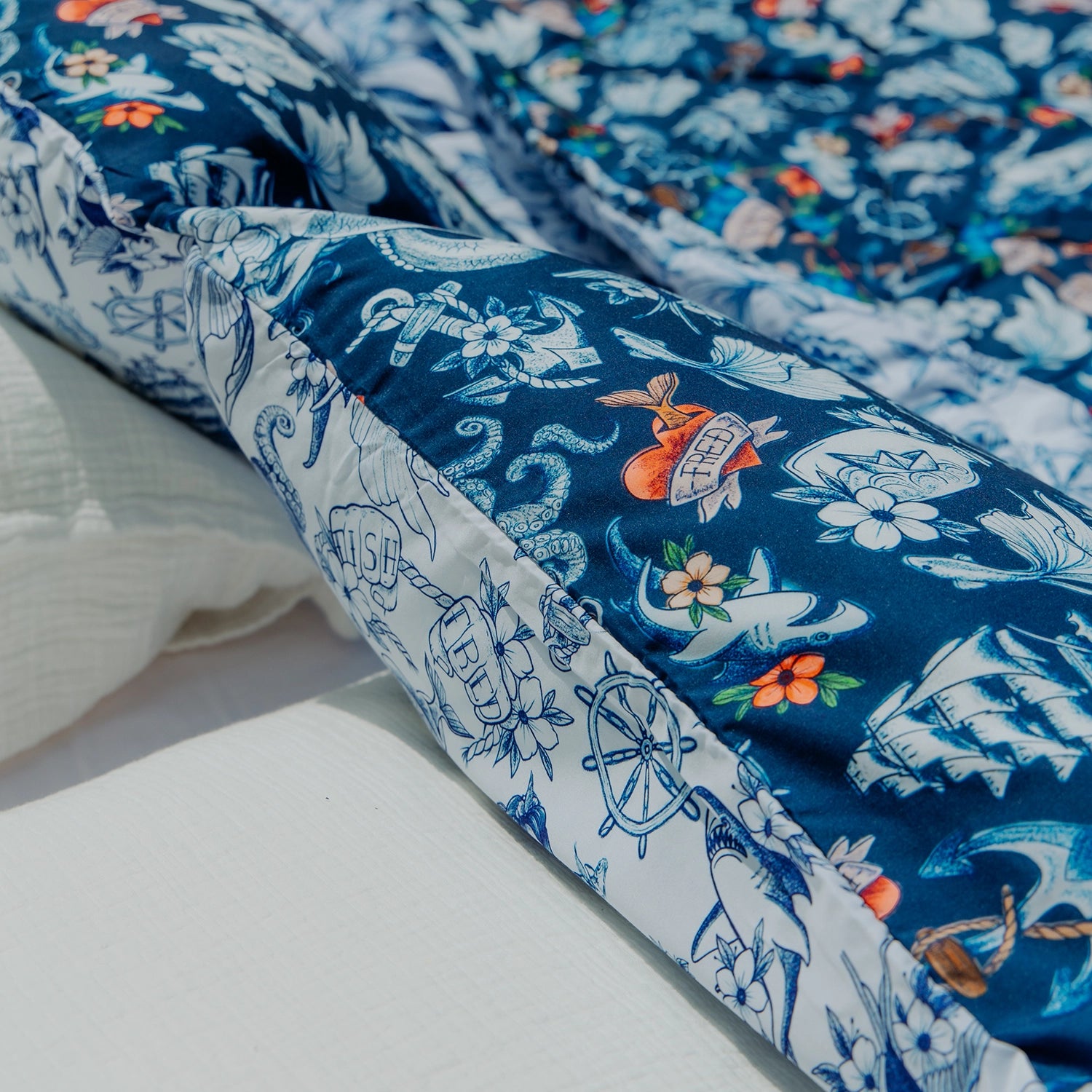 HappyBed x A fish named Fred Pillowcase | Seahorse | Set of 2