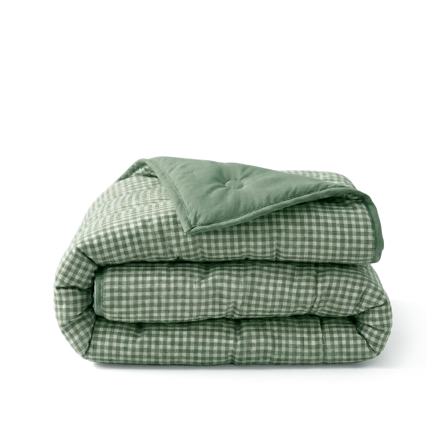 HappyBed dekbed in groene seersucker stof, wasbaar en geschikt voor alle seizoenen