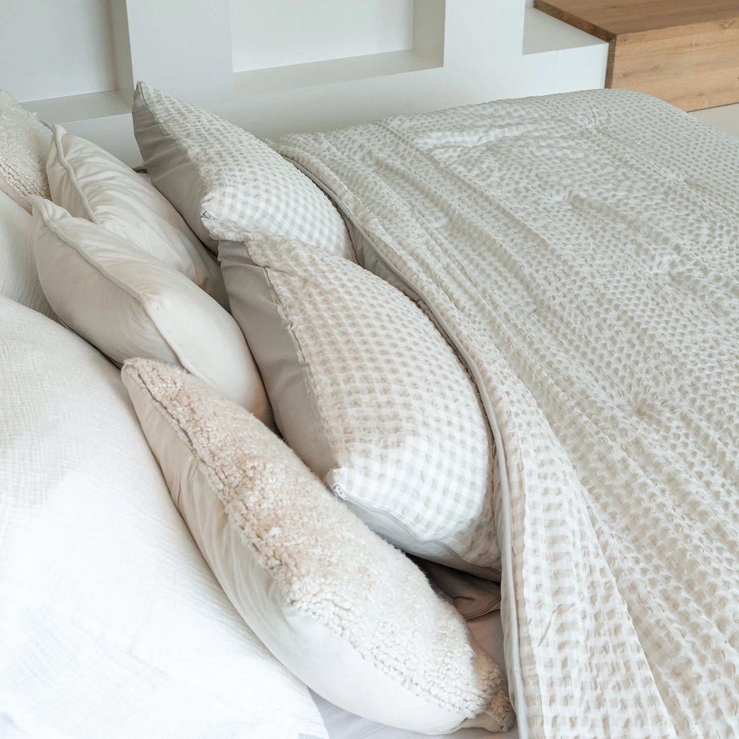 HappyBed Kussenslopen | Seersucker Greige | Set van 2