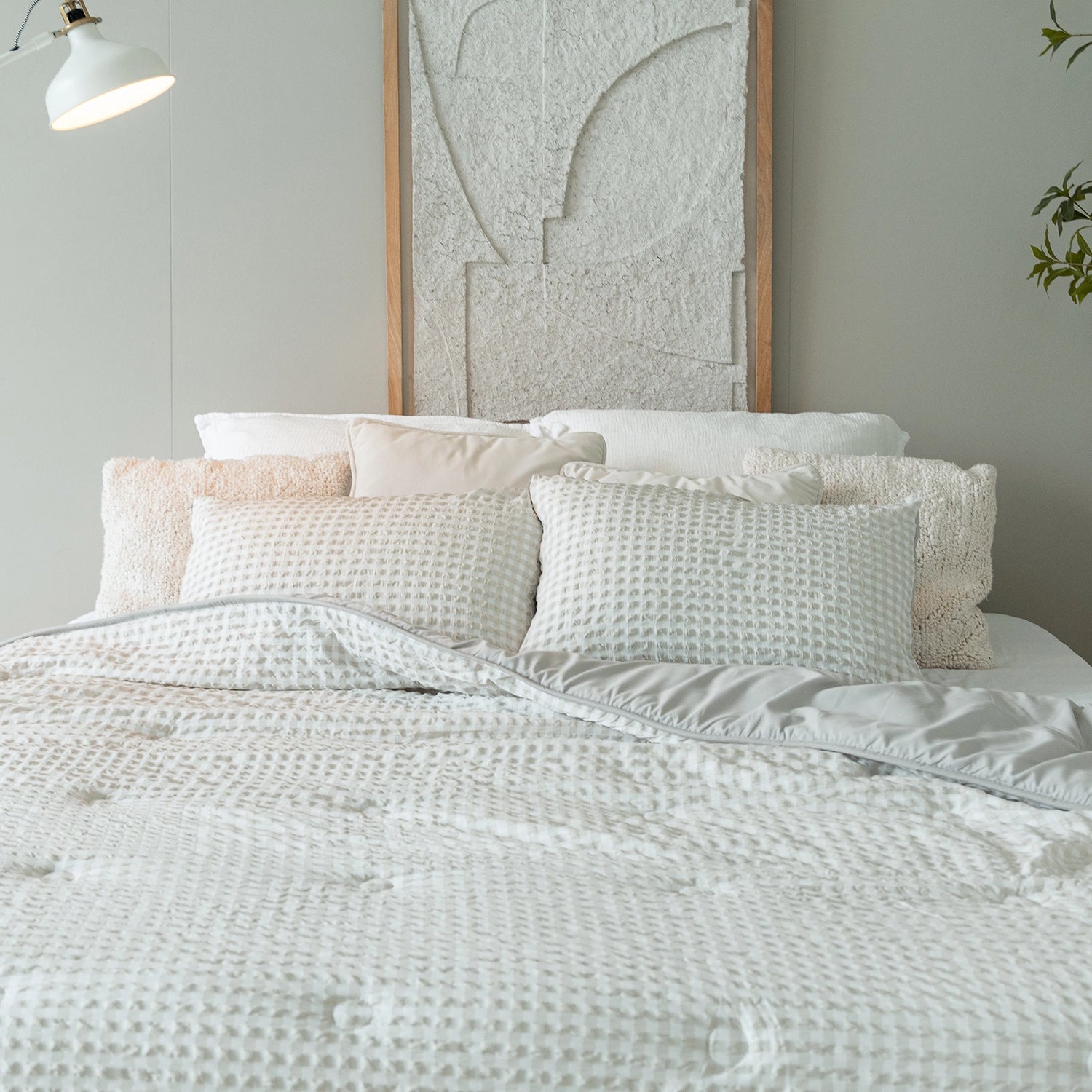 HappyBed Wasbaar All Season Dekbed | Seersucker | Greige