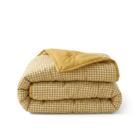 HappyBed wasbaar all season dekbed in seersucker stof en okerkleurige wafelstructuur voor frisse en hypoallergene nachten