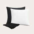 HappyBed paquete de 4 cojines decorativos | Cojines + fundas | Negro | 45x45 cm