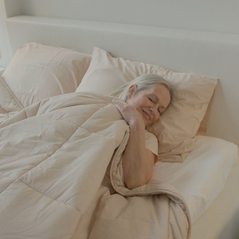 HappyBed Premium Bettdecke | Taupe | Für das ganze Jahr | 100% Perkal Baumwolle