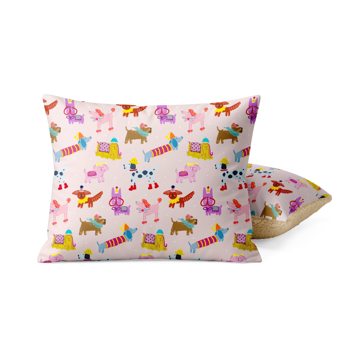 Taies d’oreiller| Enfants| Teddy sherpa| Doodled Dogs