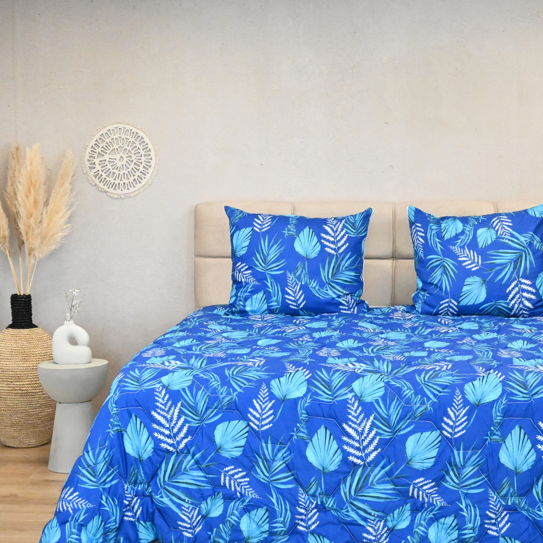 HappyBed Blue Leaves - Dekbed voor het hele jaar - SKU: 8721001720897