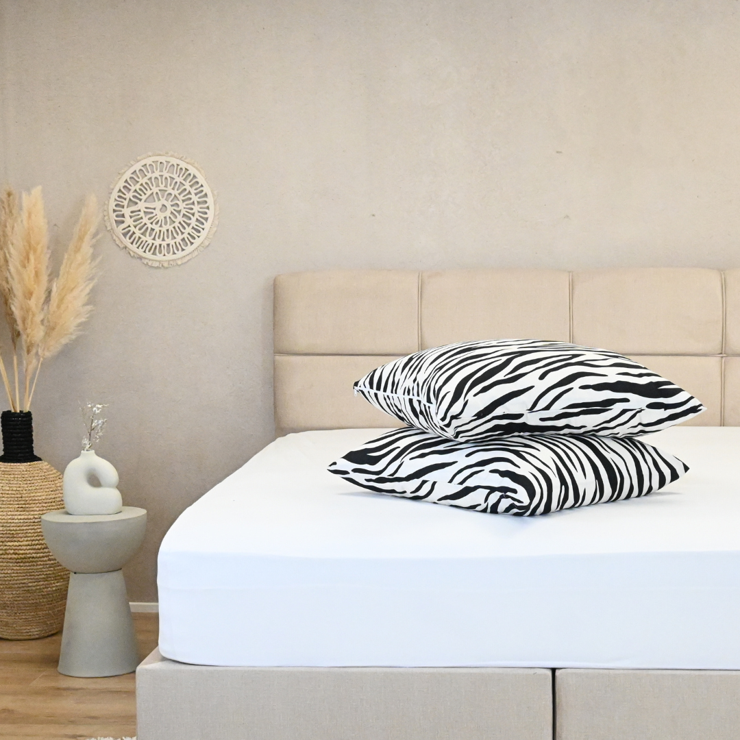 HappyBed | Zebra Lot de 2 taies d'oreiller - 60x70cm - Microfibre