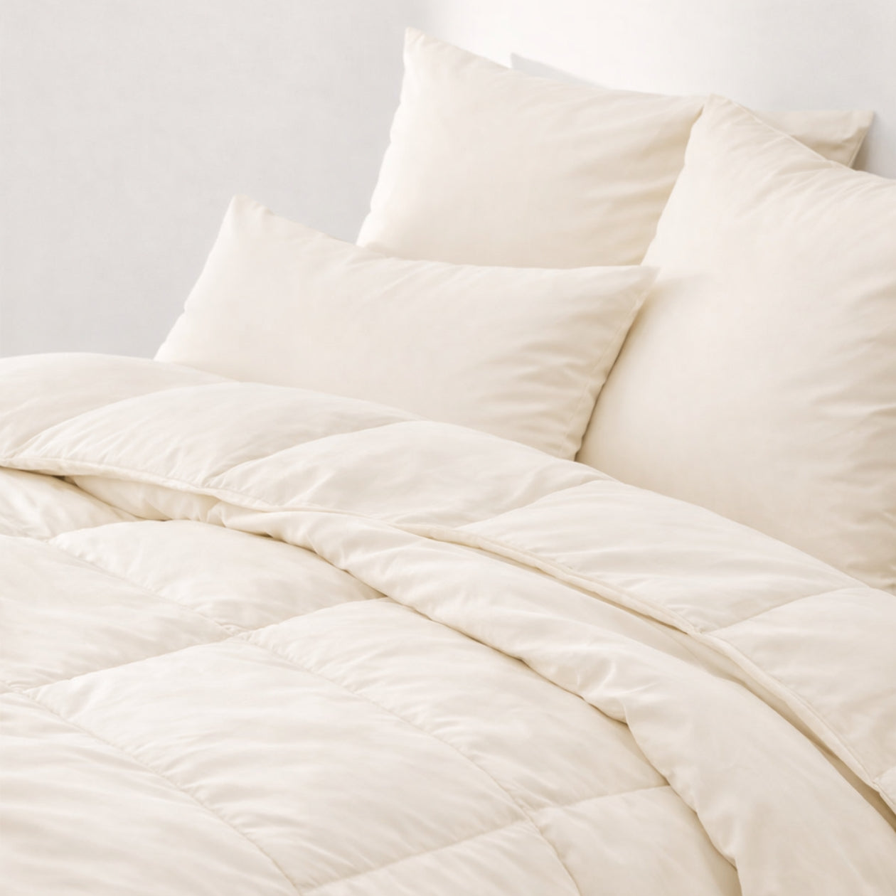 HappyBed Hochwertiger Perkal-Kissenbezug | Taupe | 2er-Set