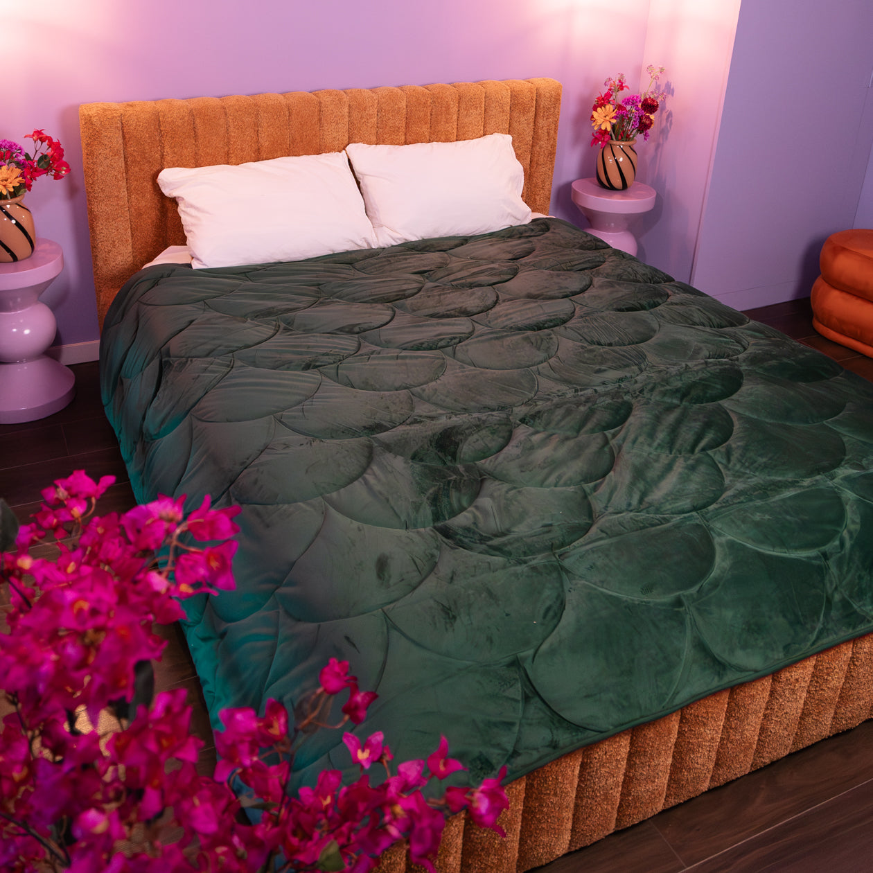 HappyBed Dekbed Teddy | Velvet Dark Green | Voor het hele jaar