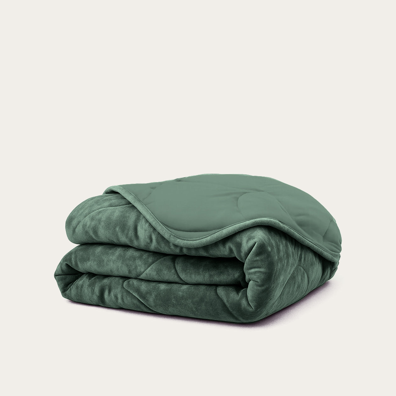 HappyBed Couette Teddy | Velours Vert Foncé | Pour toute l'année