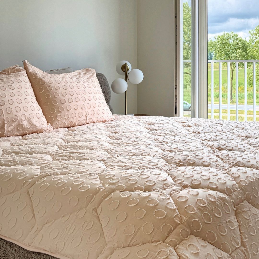 HappyBed Tufted pillowcase set 2 pieces - Soft Peach