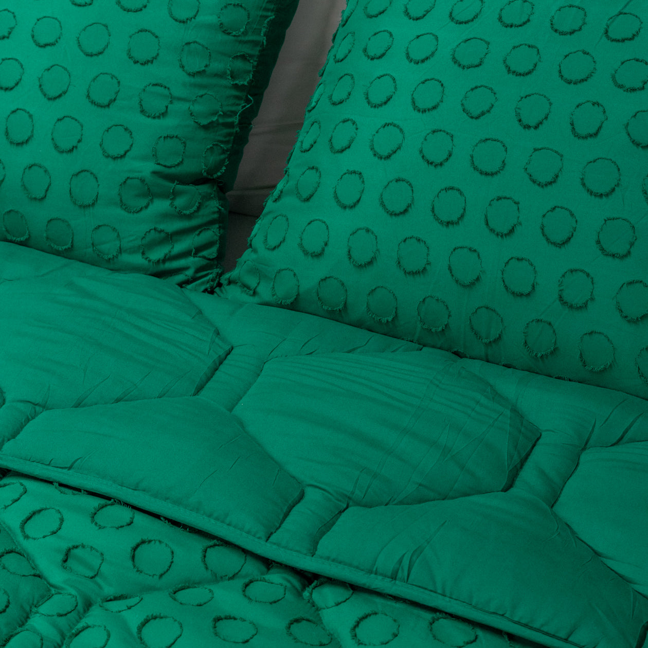 (BF) HappyBed Duvet | Tufted Emerald Green | For all seasons | 200x200 cm & 240x220 cm