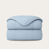 HappyBed Bettdecke | Gestepptes Eisblau | Für das ganze Jahr