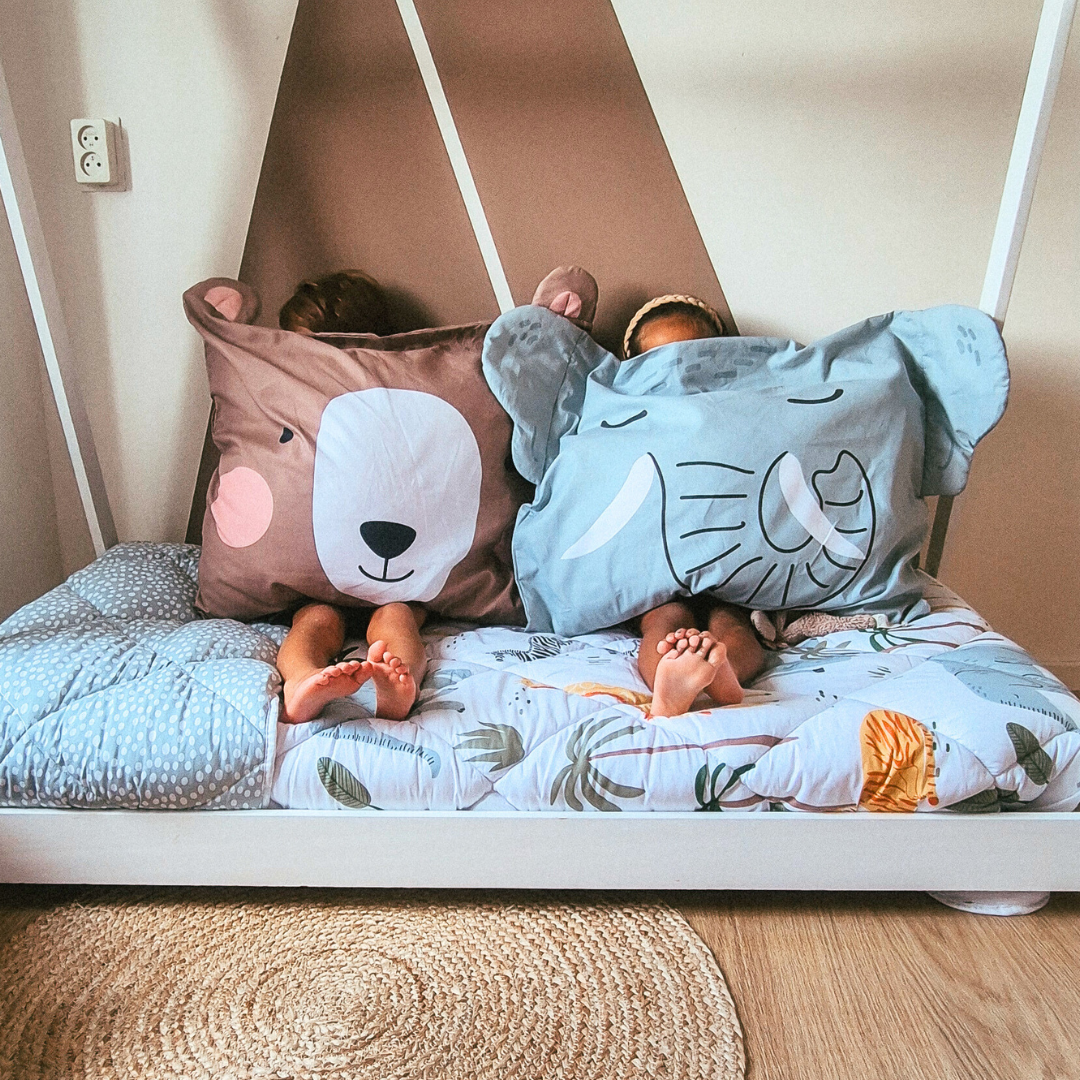 HappyBed Kinder - Eddy Elephant - Kissenbezug  1 Stück - 60x70 cm - 100% Baumwolle