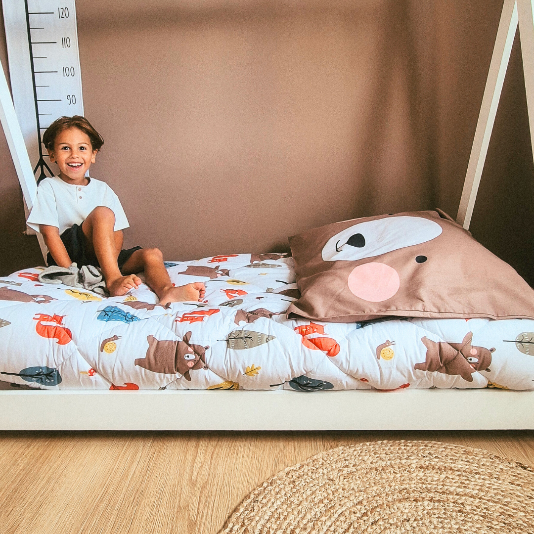 HappyBed Kinder - Bobby Bear - Kissenbezug  1 Stück - 60x70 cm - 100% Baumwolle