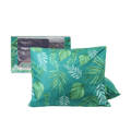 Green leaves pillowcase set of 2, 60x70cm, 100% microfiber, featuring easy zipper closure and stylish design by HappyBed.