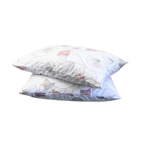 HappyBed pink stems pillowcase set of 2 made from 100% cotton with soft floral design and hotel closure, 60x70cm.