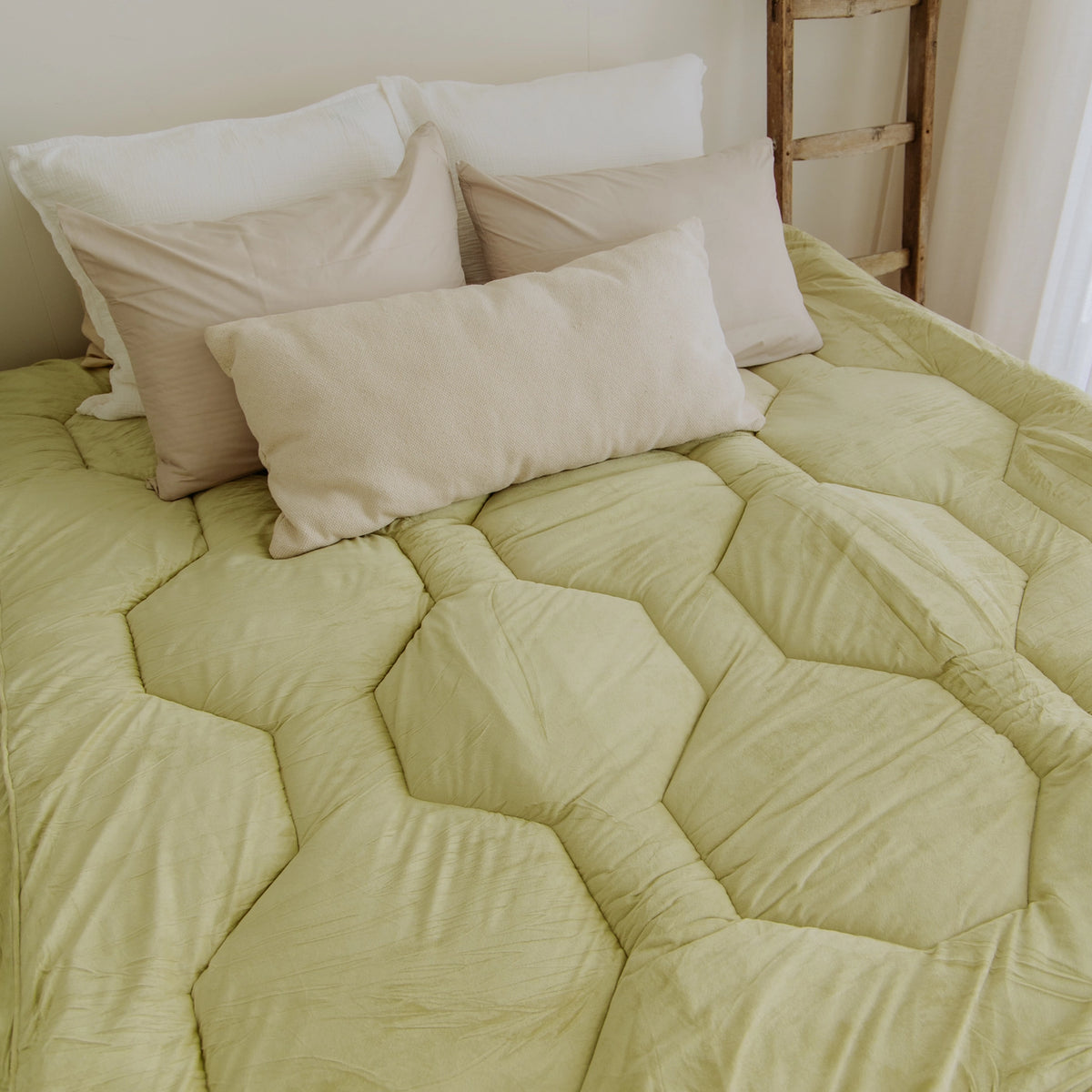 Drap housse pour surmatelas | Teddy Velvet | Vert sauge