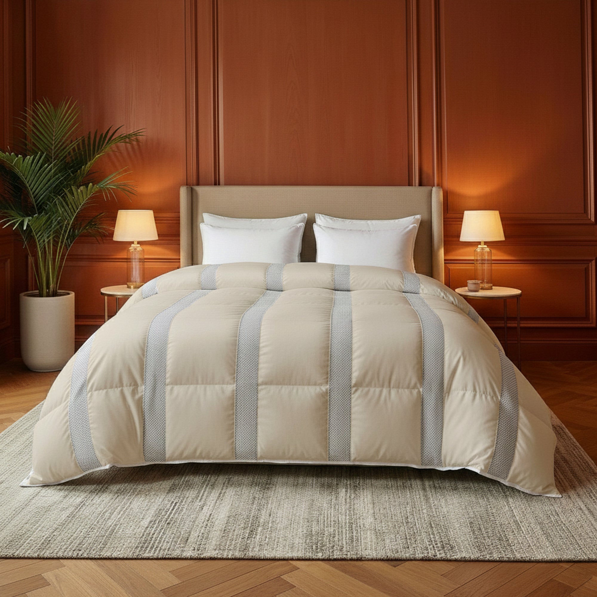 HappyBed waschbare Sommerdecke | Belüftung | Taupe