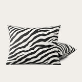Zebra kussensloop set van 2 stuks 60x70cm van 100% microvezel met ritssluiting en zwart-wit zebrapatroon