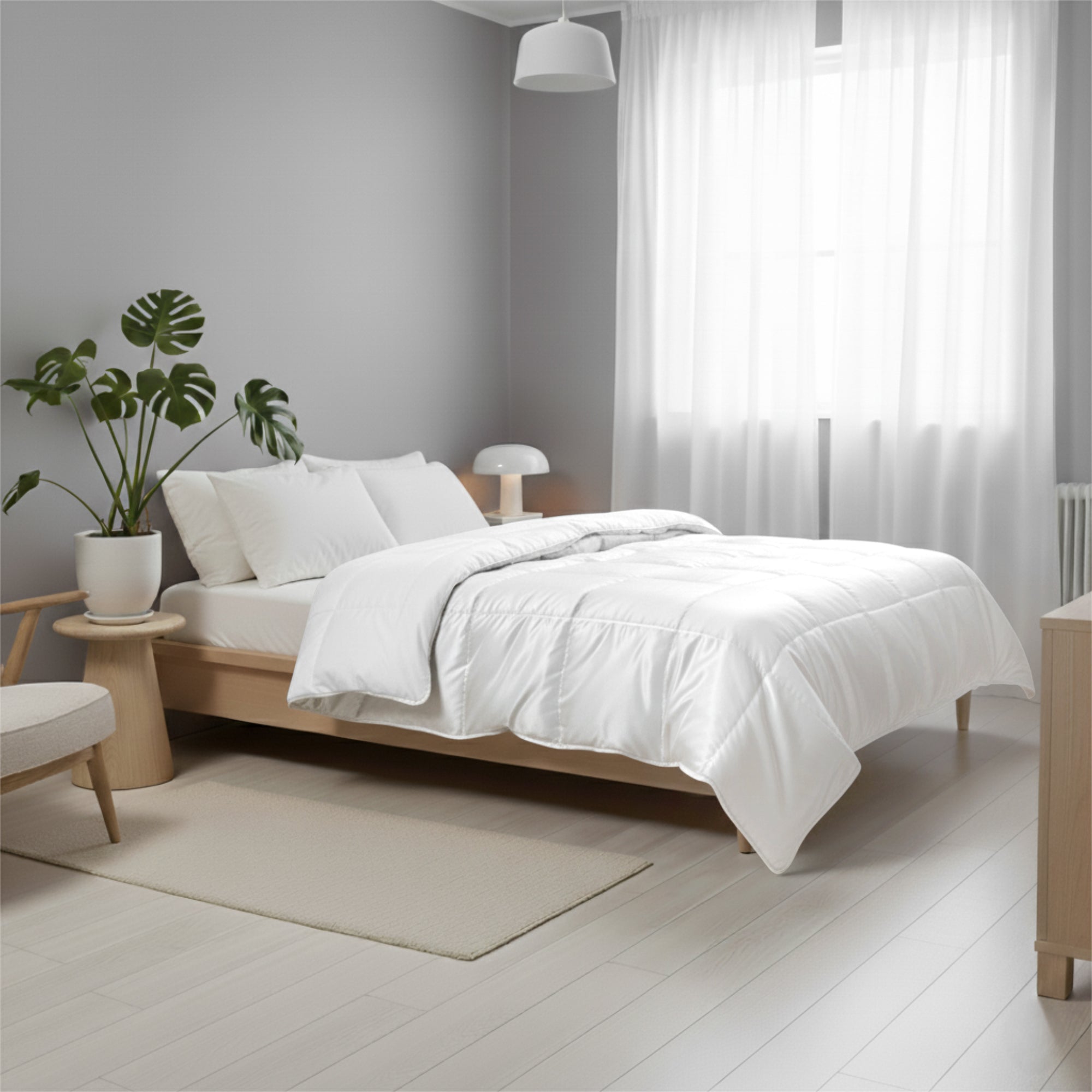 HappyBed Satin - Schneeweiß