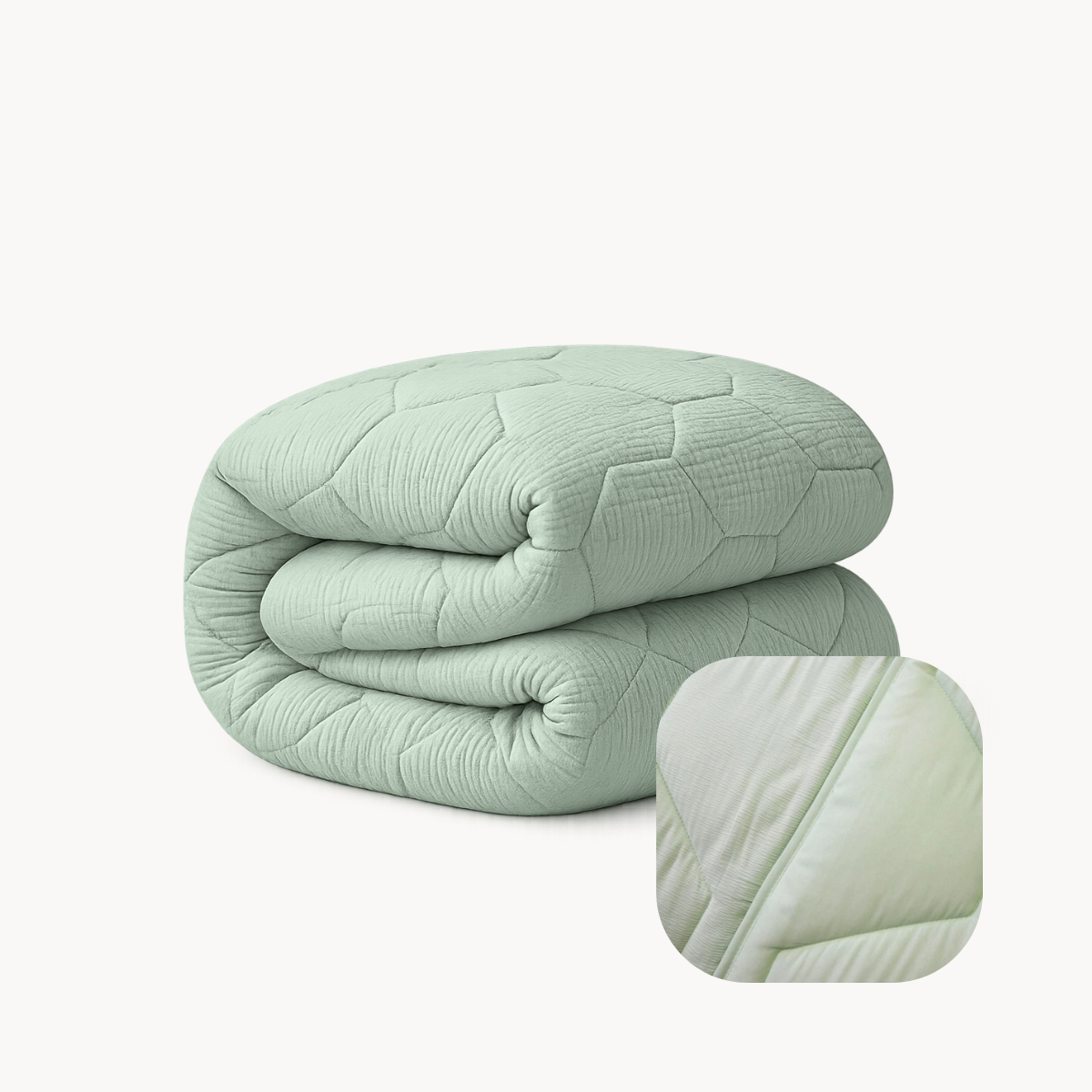 HappyBed Mousseline Light Green - Duvet for the whole year - SKU: 8721001726578