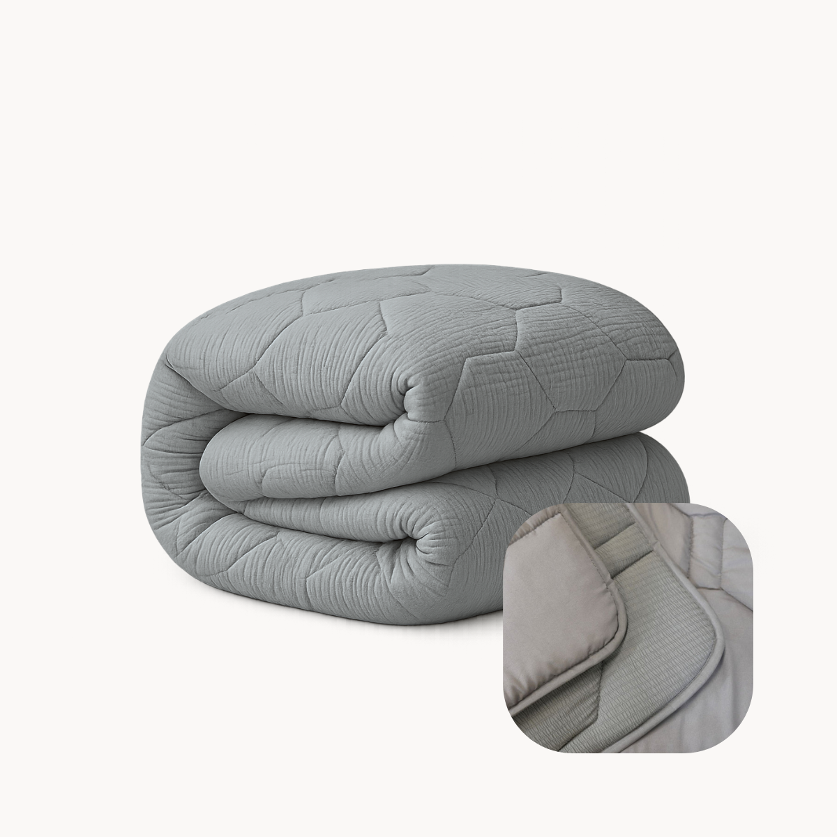 HappyBed Mousseline Grey - Duvet for the whole year - SKU: 8721001726691