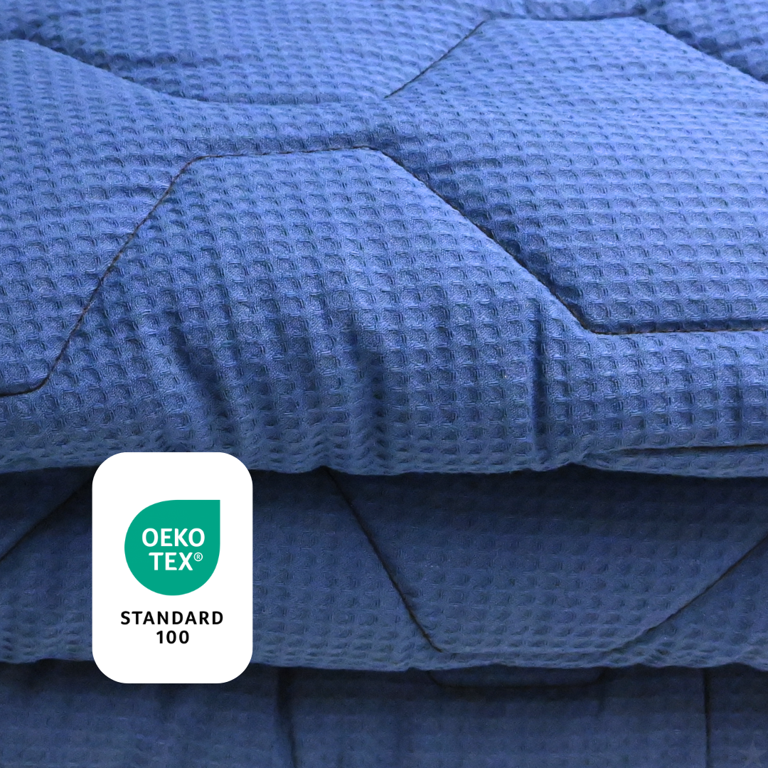 HappyBed Wafel Dark Blue - Ganzjahresbettdecke - 100% Baumwolle