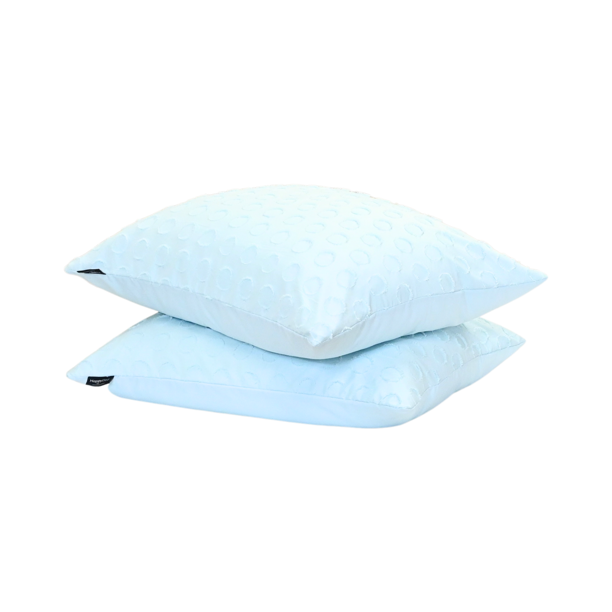 HappyBed Tufted kussensloop set van 2 in ice blue met zachte microvezel en hotelsluiting