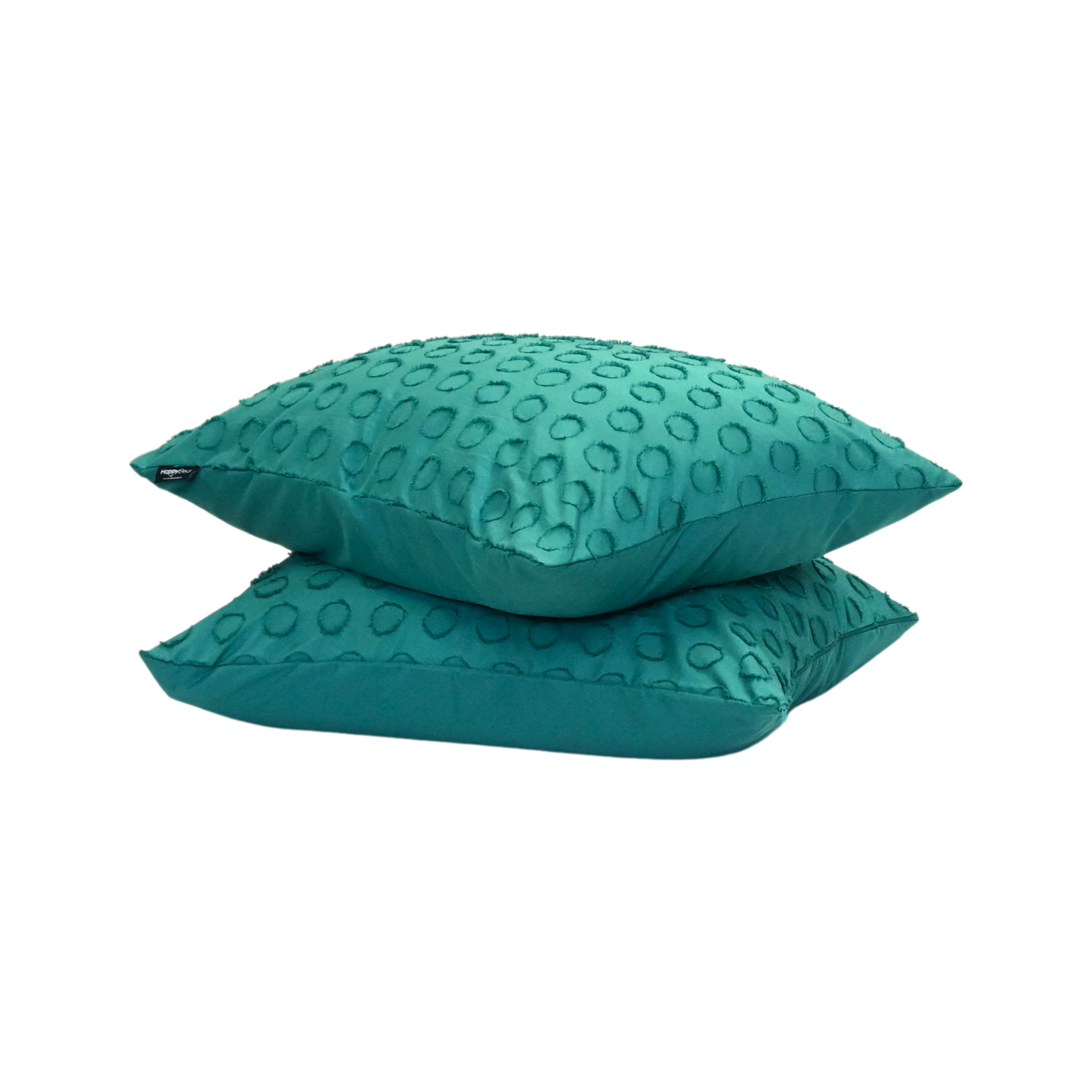 HappyBed Tufted kussensloop set 2 stuks emerald green microvezel zachte kussenslopen met hotelsluiting