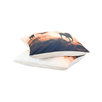 HappyBed Terra Plain Horses pillowcase set with horse design, 60x70cm, luxury microfiber fabric.