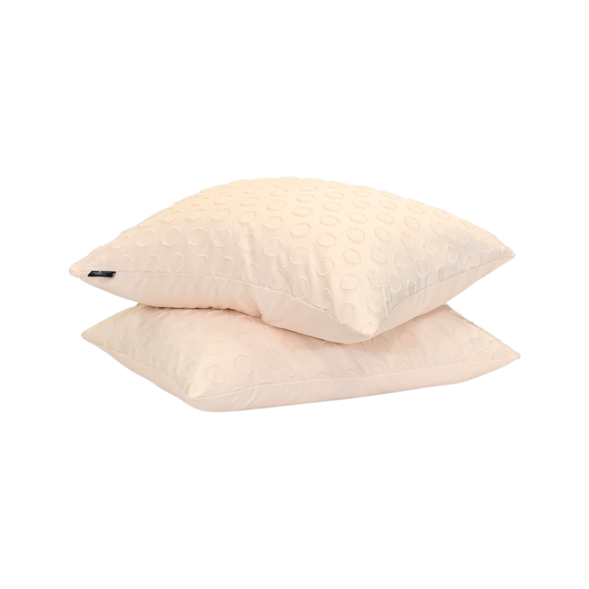 HappyBed tufted kussensloop set van 2 stuks in zachte perzikkleur met hotelsluiting