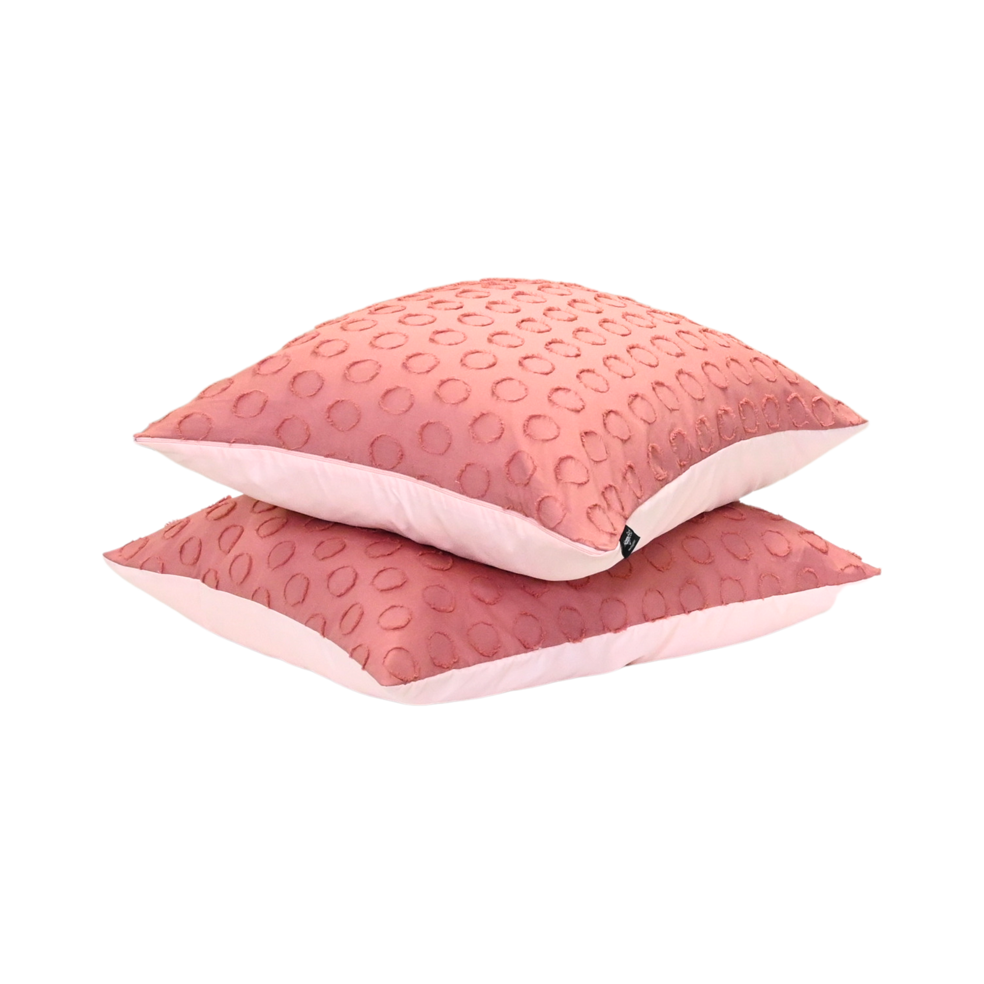 HappyBed Tufted kussensloop set in blushed pink with soft microfiber and hotel closure, 2-piece set