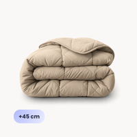 HappyBed Taupe - Ganzjahresbettdecke mit Steg zum Einschlagen