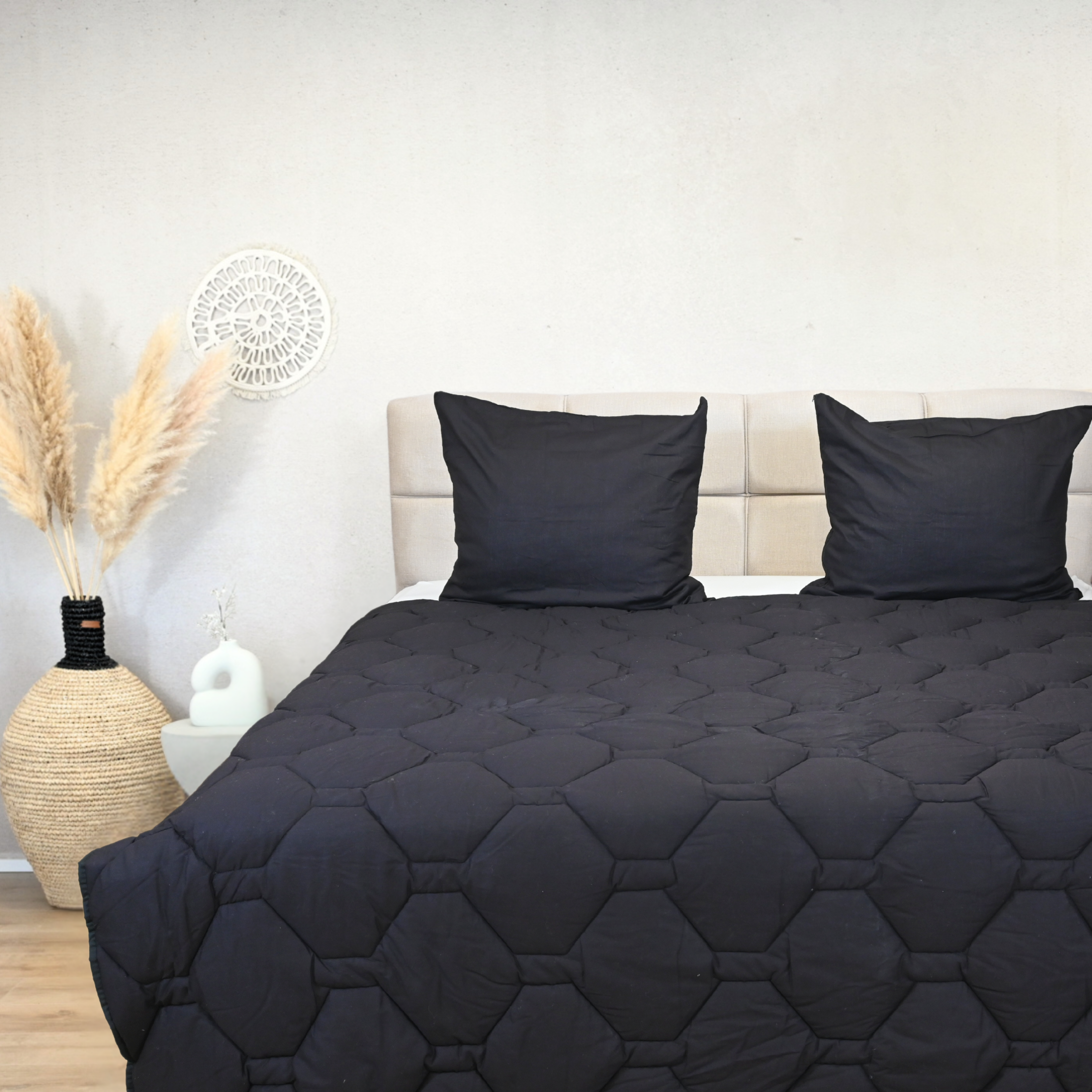 HappyBed Wafel Black - Ganzjahresbettdecke - 100% Baumwolle