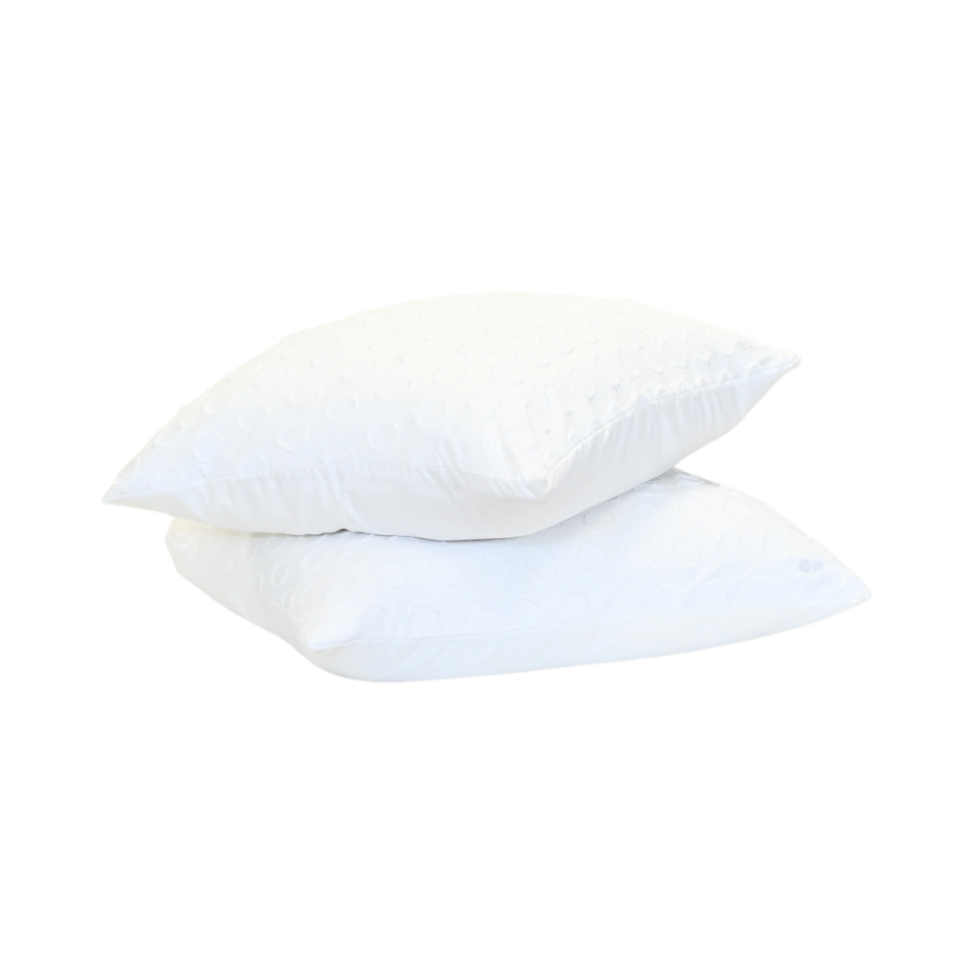 HappyBed Tufted kussensloop set van 2 in Frosty White met hotelsluiting, ultrazacht en onderhoudsvriendelijk